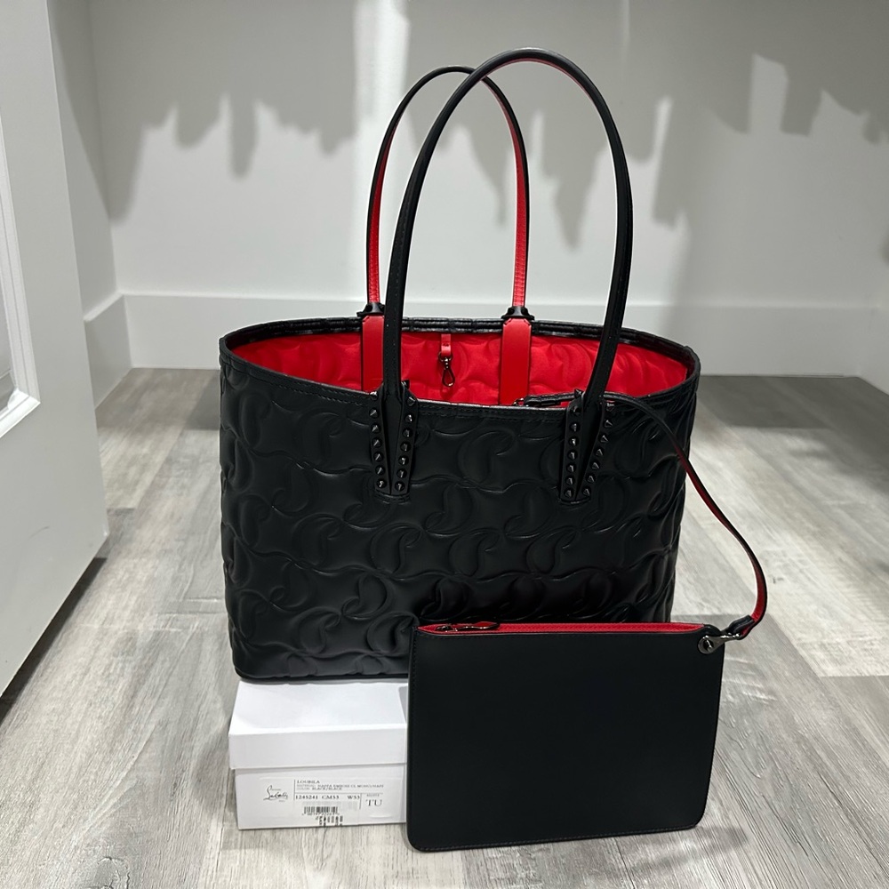 Christian Louboutin Cabata Small Tote in CL Embossed Nappa Leather